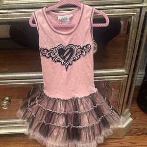 Ohh! La la couture  Pink and Black Heart Tutu Dress